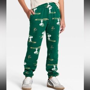 NEW Peanuts Forest Green Snoopy Joggers